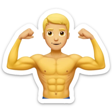 Yellow Man flexing skinny long arms  sticker