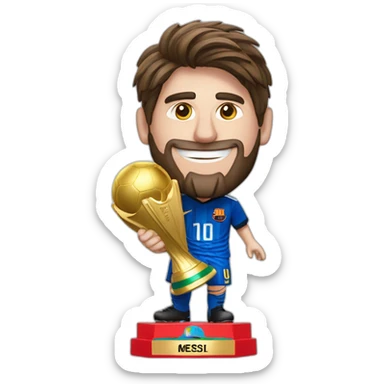messi con la copa del mundo sticker