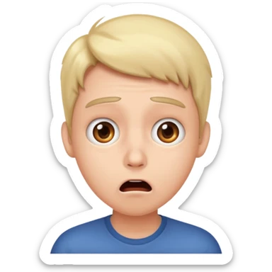 Shocked nervous face sticker