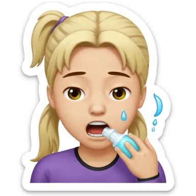 I want to have the regular puke emoji (this one :face_with_open_mouth_vomiting: ) but with a pony tail, like Ariana Grande sticker