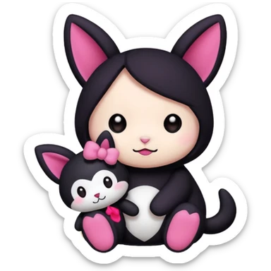 Kuromi with a labubu sticker