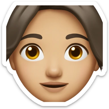 A girl with short dark brown hair and dimples around her mouth  sticker