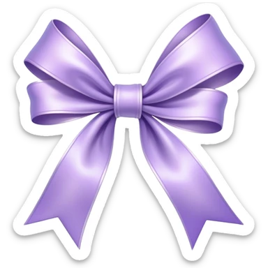 "A stylized lavender ribbon tied into a delicate bow, with exaggerated, fluid lines and a gentle shimmer."
 sticker