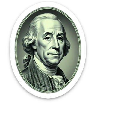 US dollar black bill sticker