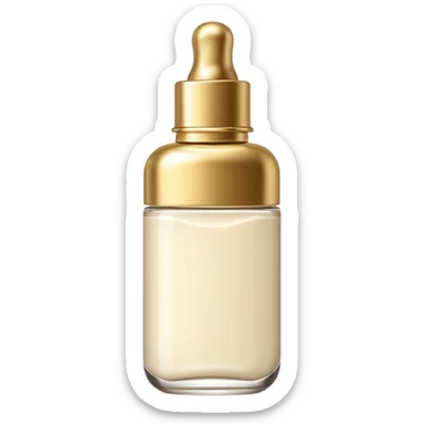 Ivory serum bottle with gold top sticker
