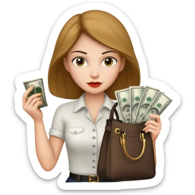 woman thief white shirt sticker