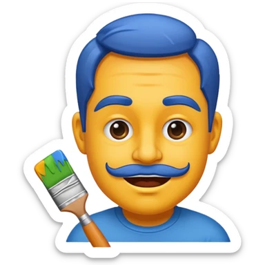 caricature style paint sticker