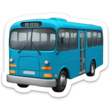 Bus bleu avec écrit Distribus dessus sticker