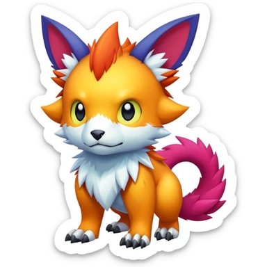 cute kawaii cool edgy Digimon-Fakemon-animal full body sticker