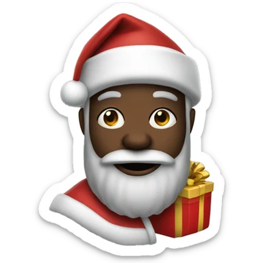 black santa with sack of presents  sticker