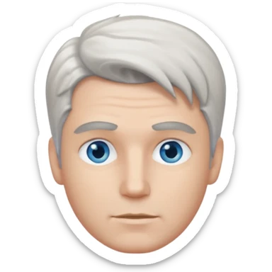 white man salt and pepper hair sticker