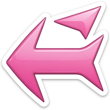 Pink curved arrow sticker