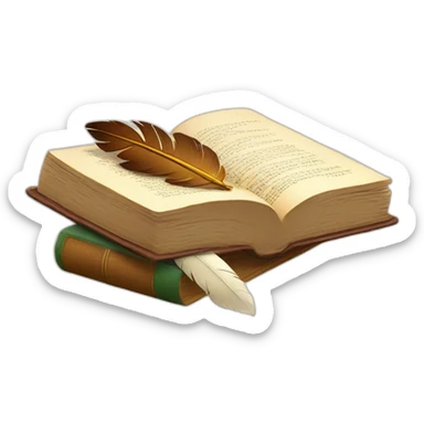 book and quill sticker