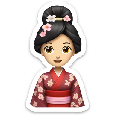 Geisha with kimono sticker