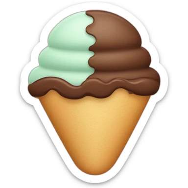 Icecream with a slit in the middle sticker