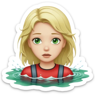 sad cs major who is a pretty girl with blond hair and green eyes drowning on ship sticker