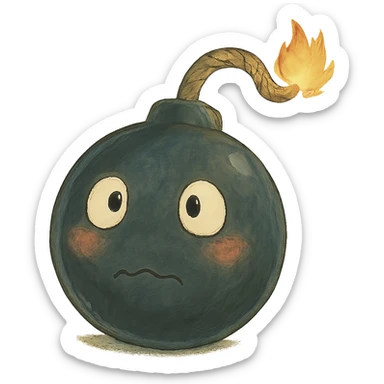 ghibli style bomb sticker
