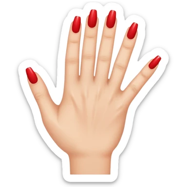 Hand with only 1 red nail  sticker