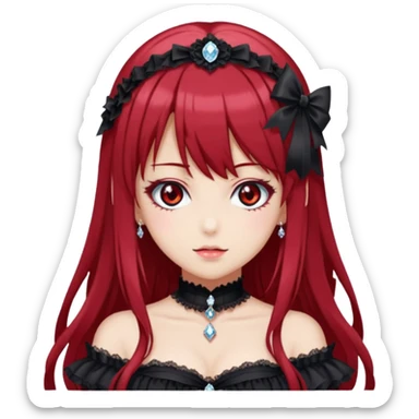 Shiny sparkly glittery Lolita chic beautiful gorgeous elegant cute mature gothic Rias Gremory anime style art sticker