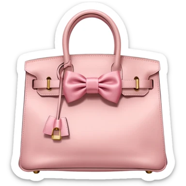 light pink birkin bag with bow sticker