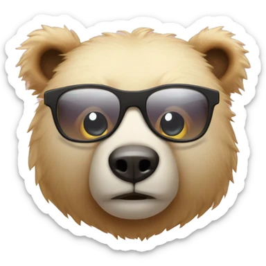 Peluche de un oso con lentes de sol y mirada juzgona sticker