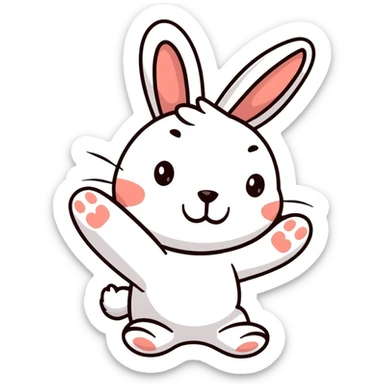 A cute cartoon rabbit with a loving expression, with text saying "buenas noches, hijito mío!" sticker