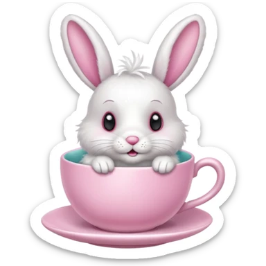 Easter bunny tea cup sticker