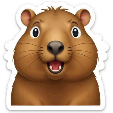 Horrified moaning capybara sticker