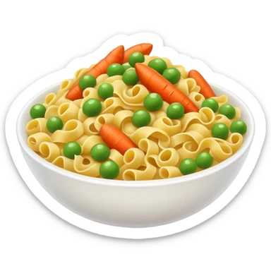 Noodles with corns, carrots and peas￼￼ sticker