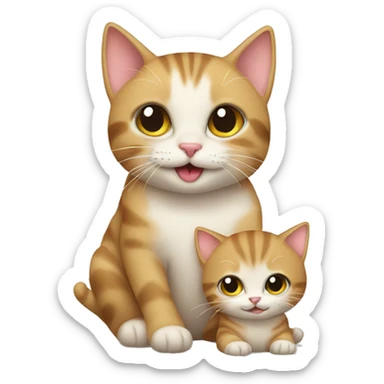 Cat and baby sticker