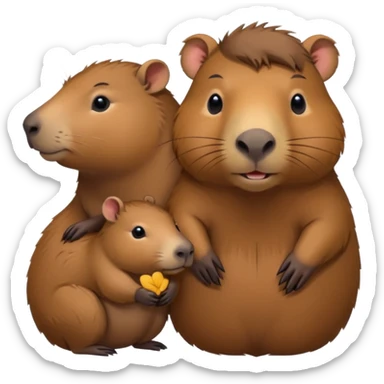 Capybara cute with it mom also don't let it look like a rat sticker