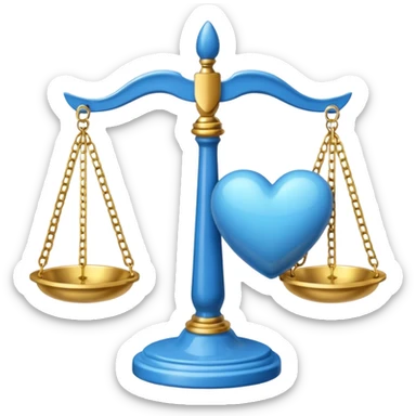 Blue heart with scales of justice sticker
