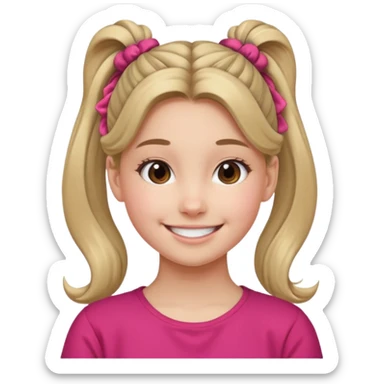 Teen girl with scrunchie ponytail sticker
