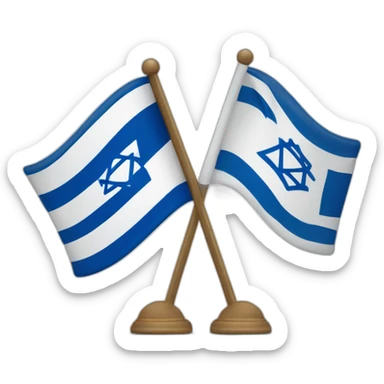 flag of israel and flag of England, waving together sticker