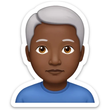 Nam, 60 tuổi, đầu đinh, da đen, mặt tròn sticker