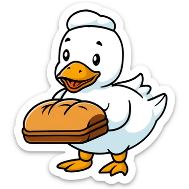 plain duck serving fresh gluten bread sticker