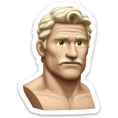 bust of muscular man sticker