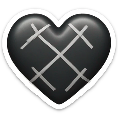 Black heart with bandaid sticker