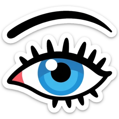 simple eye icon with eyelashes sticker