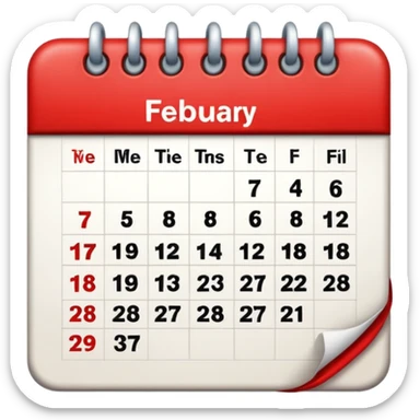 dibuja el 11 de febrero y de fondo un calendario sticker