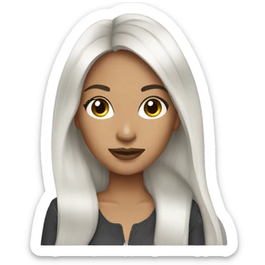 Brunette  girl long hair fashion designer  sticker