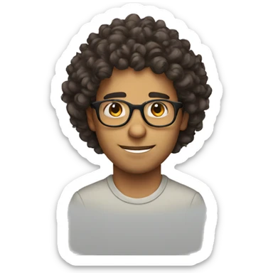 make a man with glasses kinda nerd and had curly hair sticker
