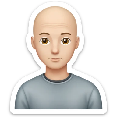 stylish young man portrait with bald head  sticker