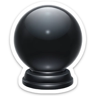 all black crystal magic ball sticker