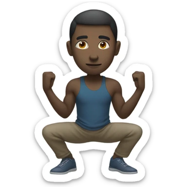 fully body guy turned around doing a squat sticker