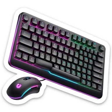gaming keyboard, glowing rgb keys sticker