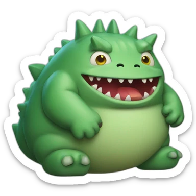 fat fat fat kaiju sticker