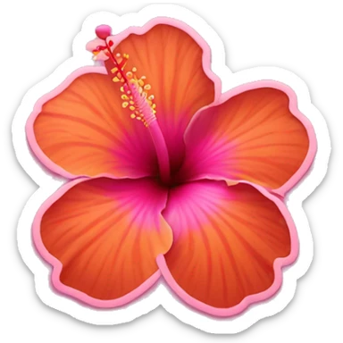 Hibiscus flower orange & pink in the center sticker