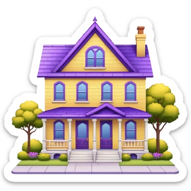 yellow and purple house sticker