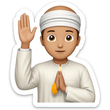 Make a person praying in Islam religion make it a sideways facing 2d emoji sticker